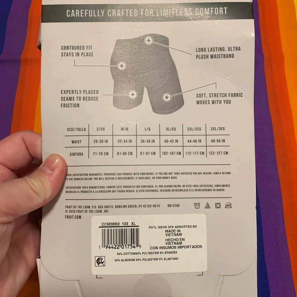 NWT Mens Fruit of the loom boxer underwear XL